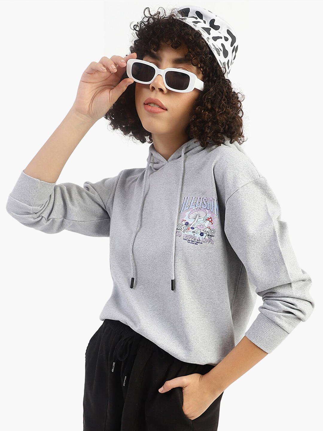 

Virgio Hooded Cotton Sweatshirt, Grey