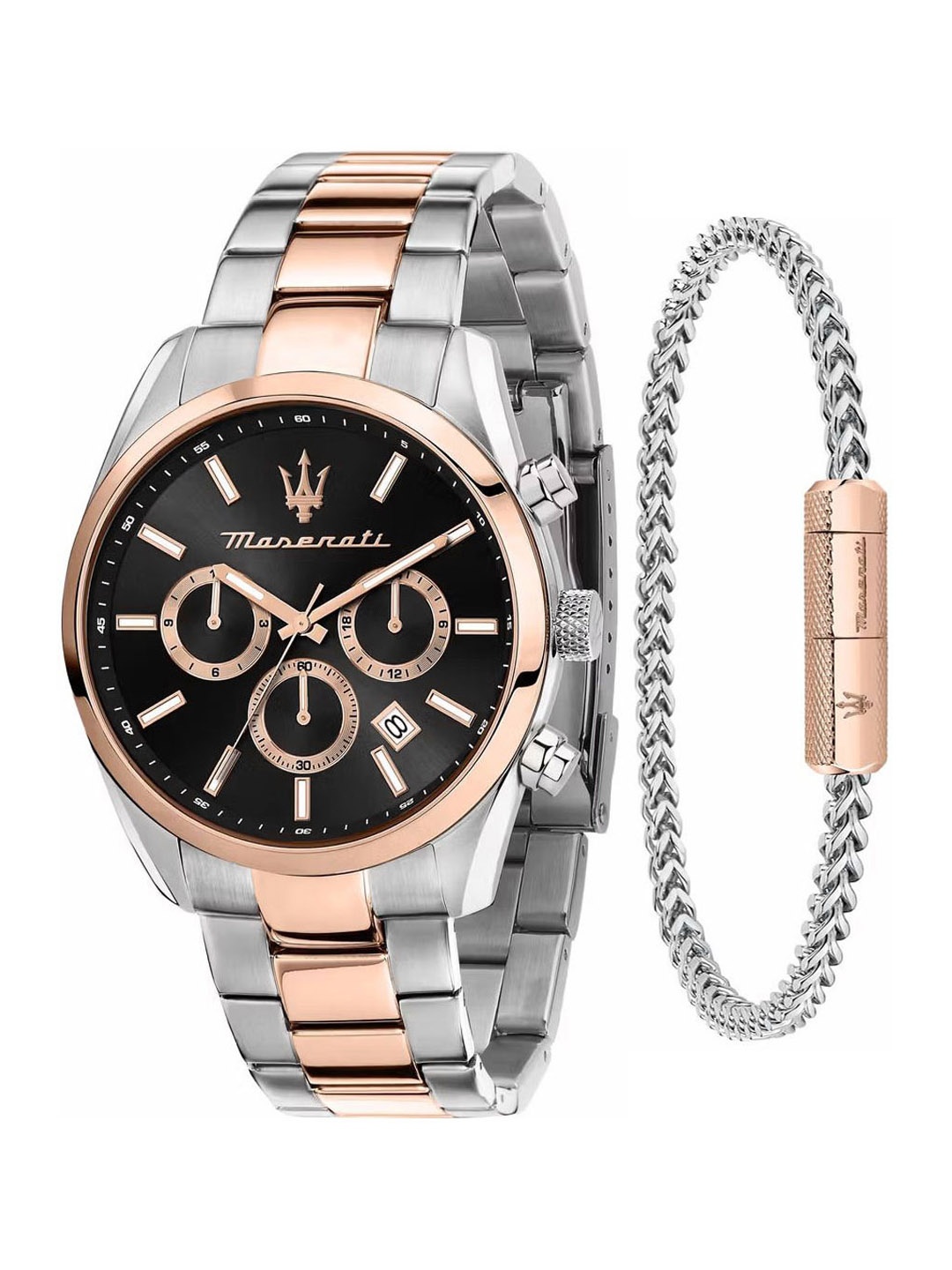 

Maserati Men Bracelet Style Straps Chronograph Analogue Watch R8853151003, Black