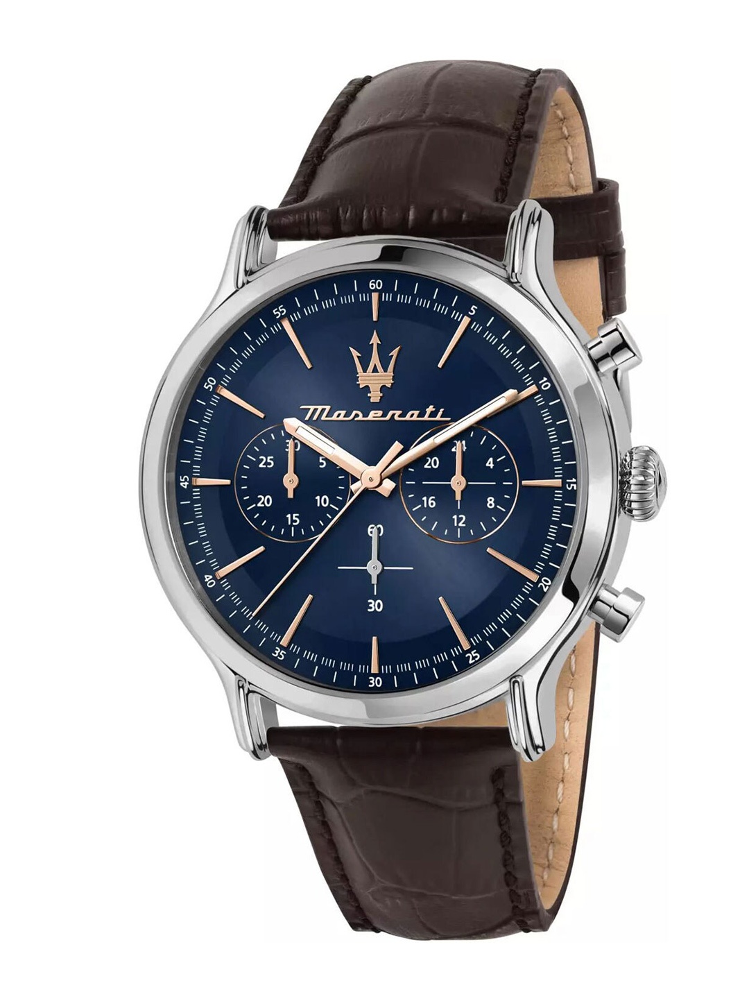 

Maserati Men Leather Bracelet Style Straps Chronograph Analogue Watch R8871618014, Blue