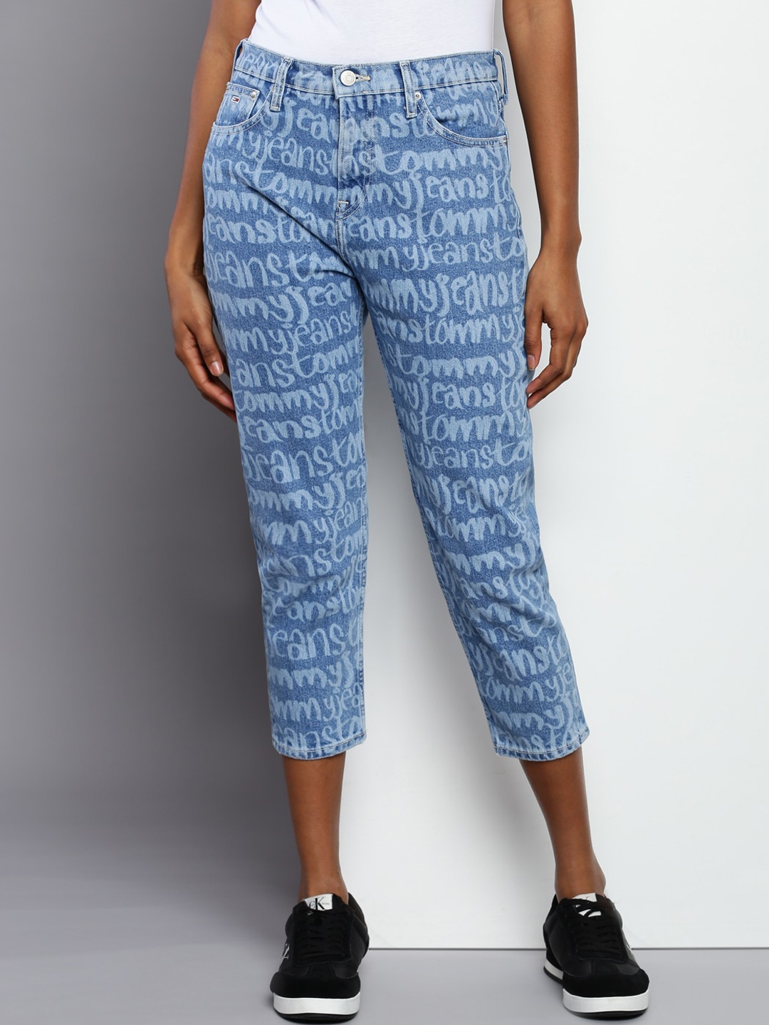 

Tommy Hilfiger Women Slim Fit High-Rise Printed Jeans, Blue
