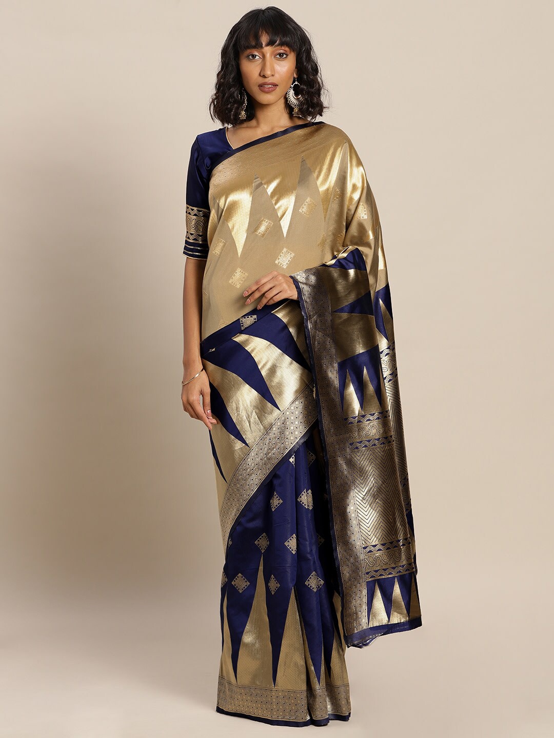 

DIVASTRI Woven Design Zari Banarasi Saree, Beige