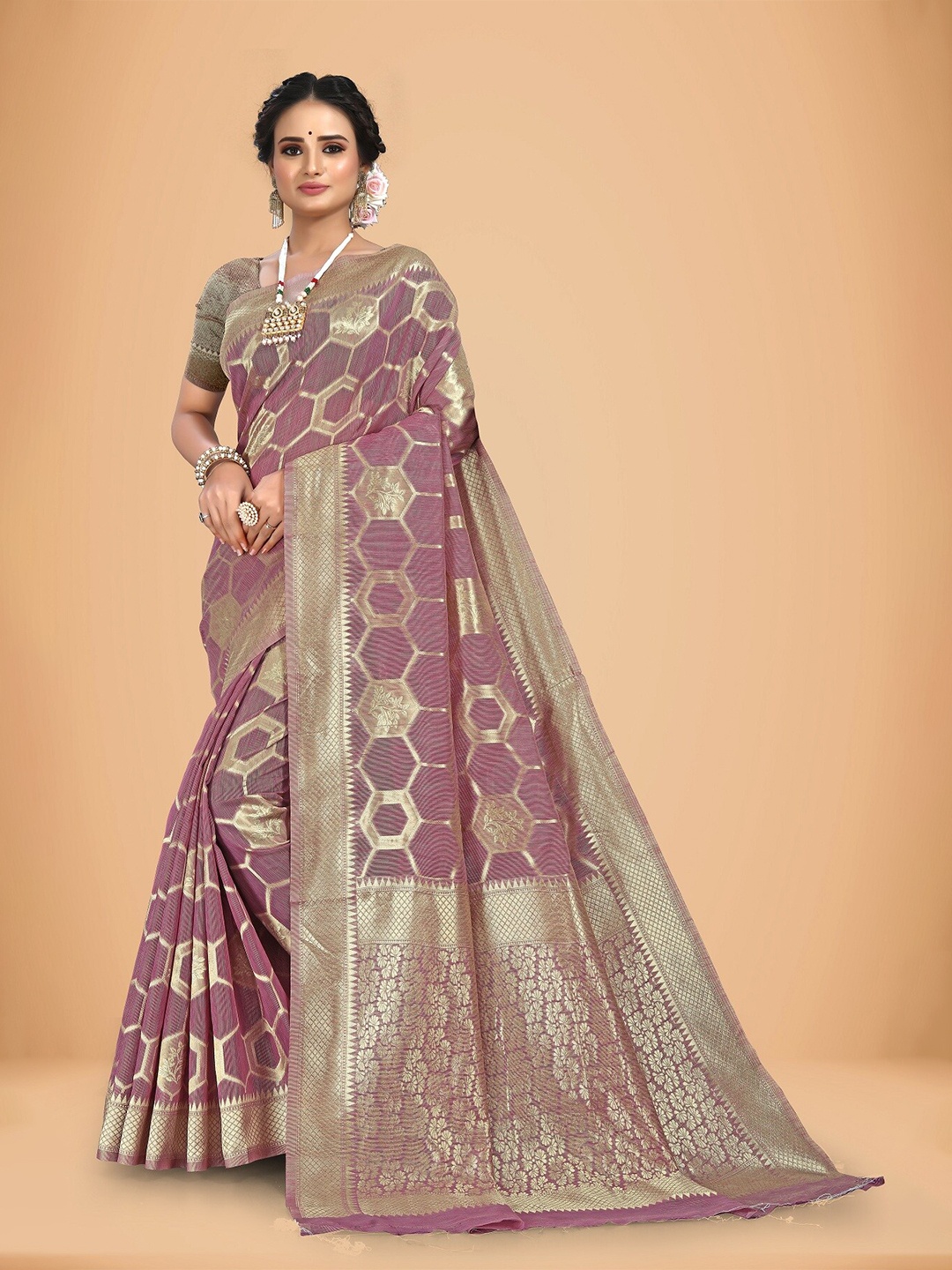 

Rivana Woven Design Zari Saree, Purple