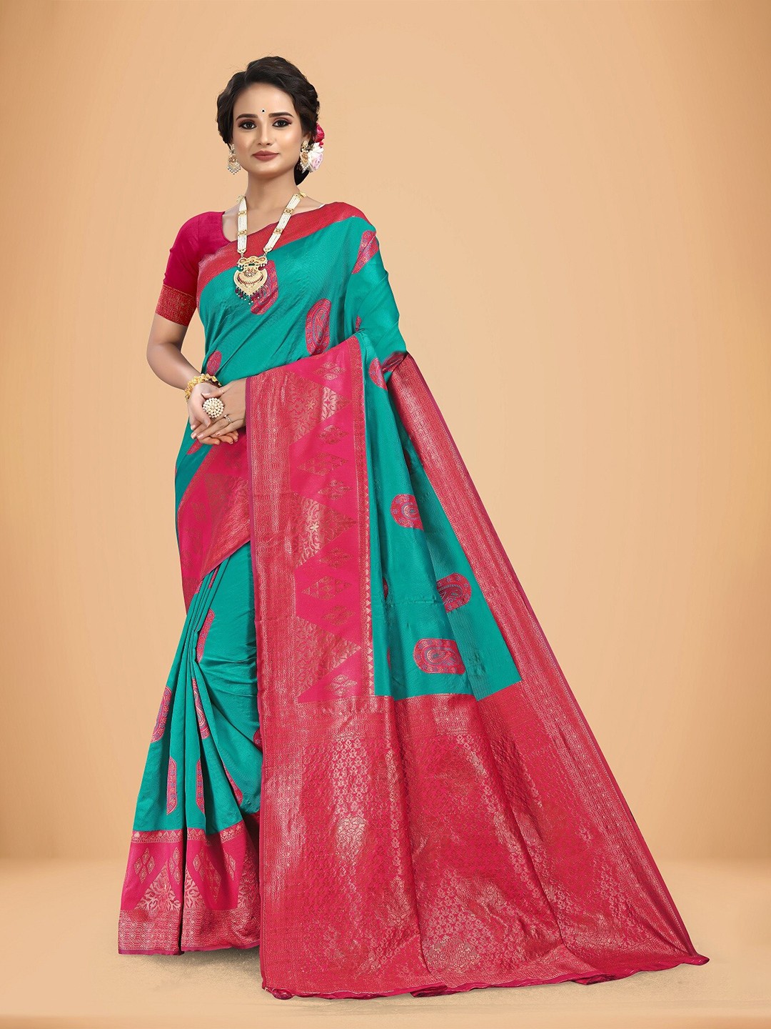 

Rivana Woven Design Zari Saree, Blue