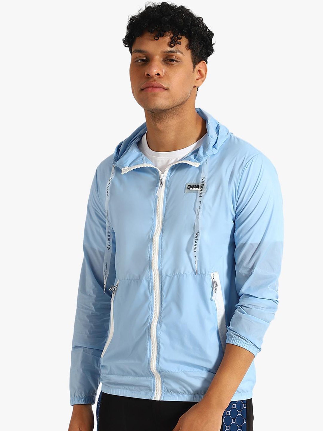 

Virgio Hooded Windcheater Denim Jacket, Blue