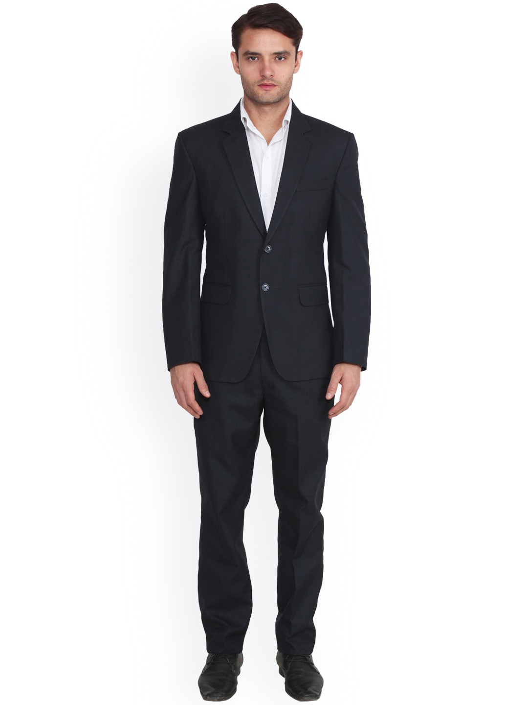 

Hangup Men Deep Navy Single-Breasted Regular Fit Formal Suit, Navy blue
