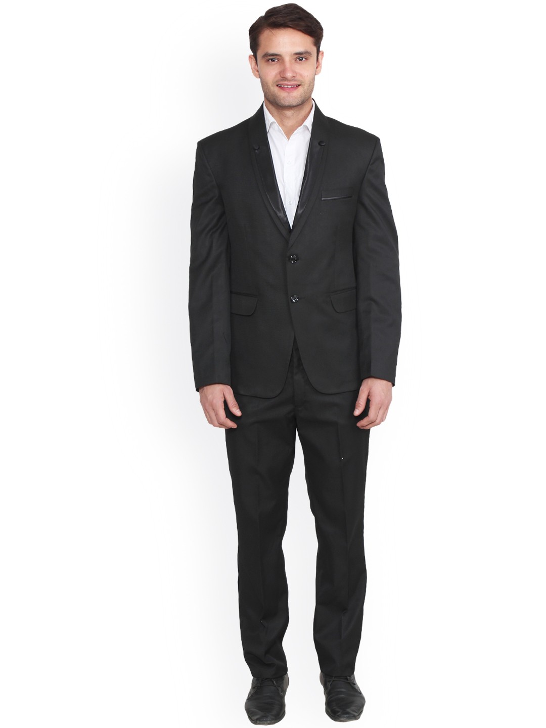 

Hangup Men Black Single-Breasted Formal Suit