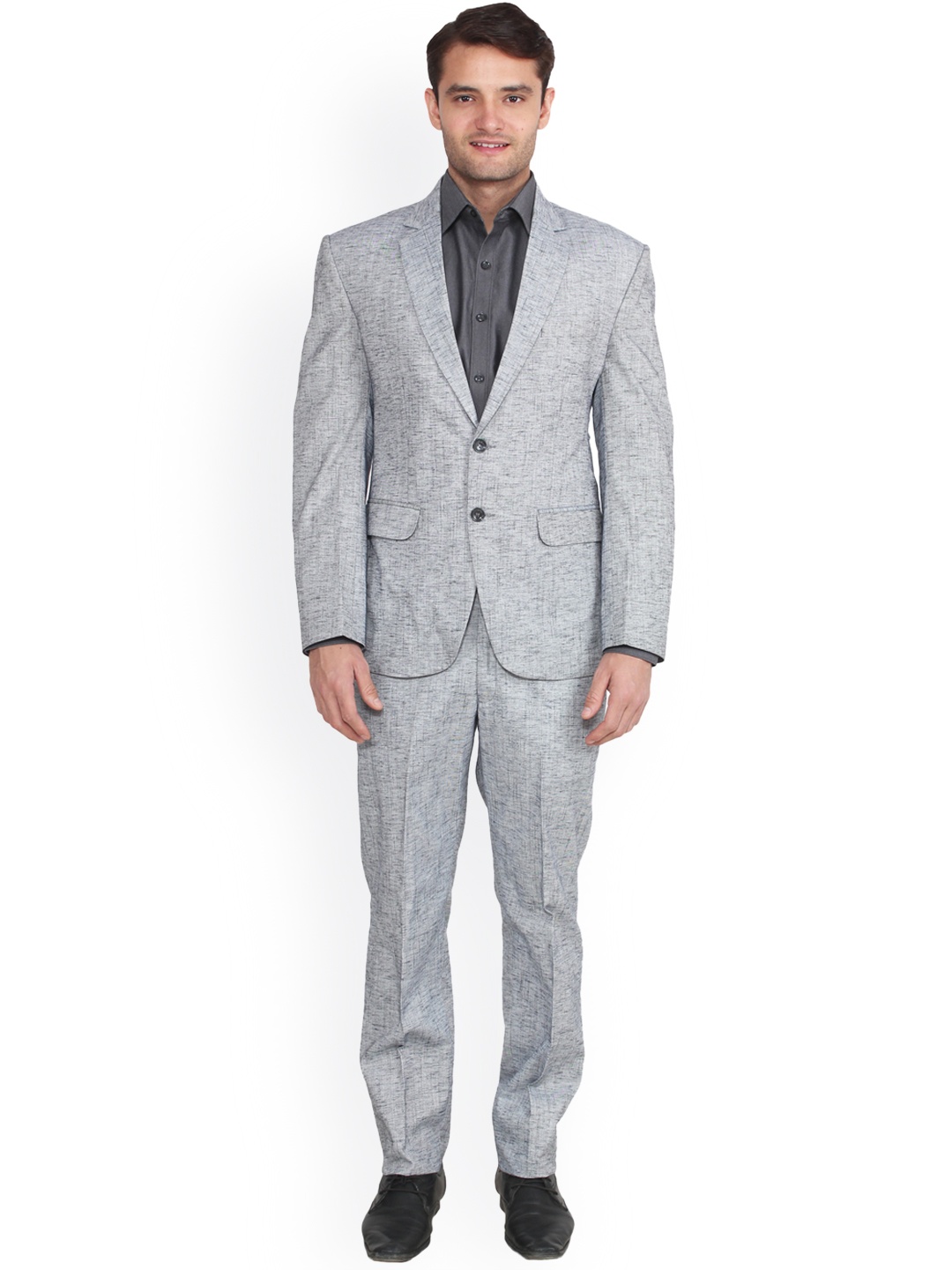 

Hangup Men Grey Single-Breasted Regular Fit Formal Suit