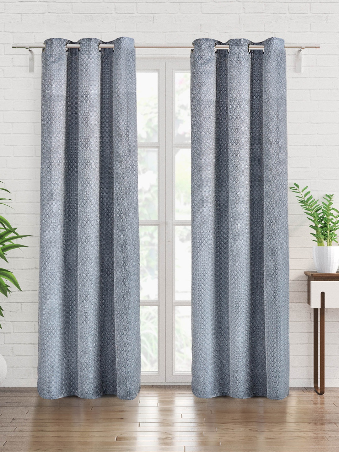 

Home Centre Alexis 2 Pieces Blue & White Ethnic Motifs Room Darkening Door Curtain