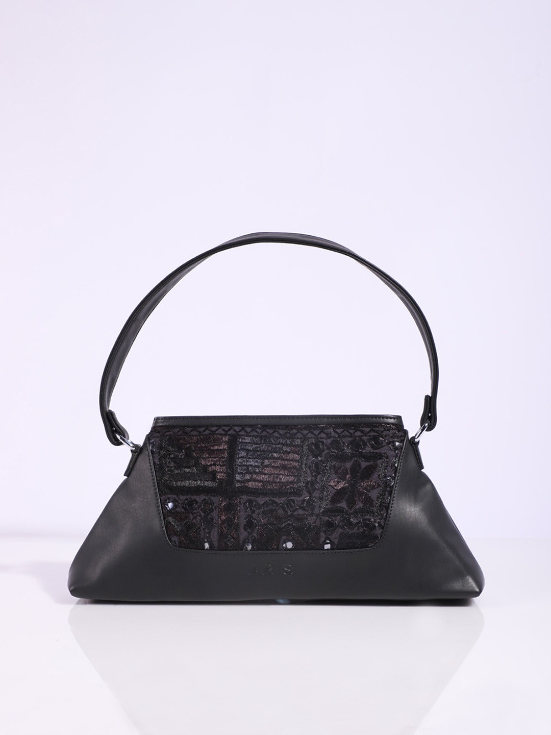 

A BIG INDIAN STORY Embellished Leather Swagger Shoulder Bag, Black