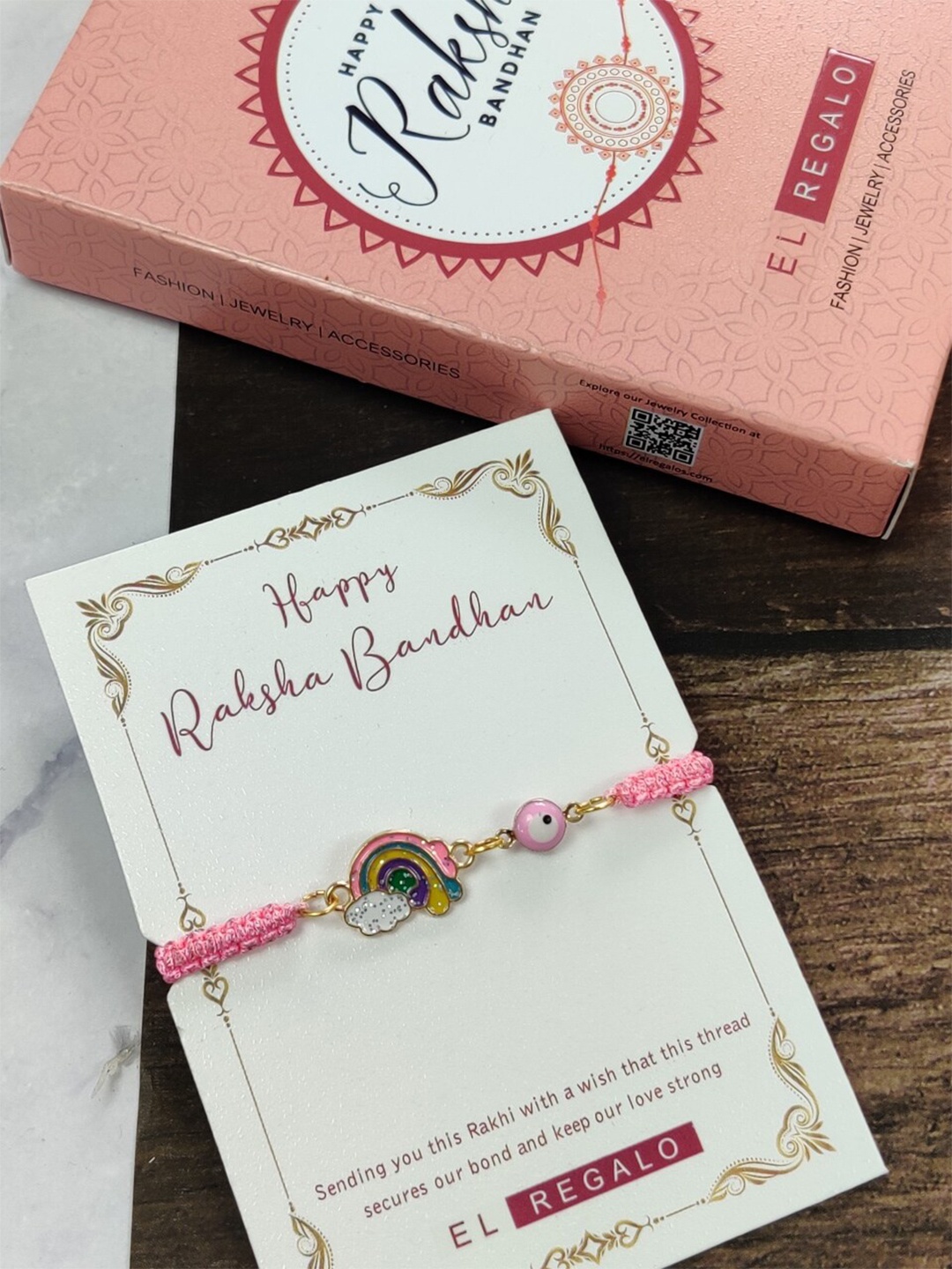 

EL REGALO Girls Link Bracelet, Pink