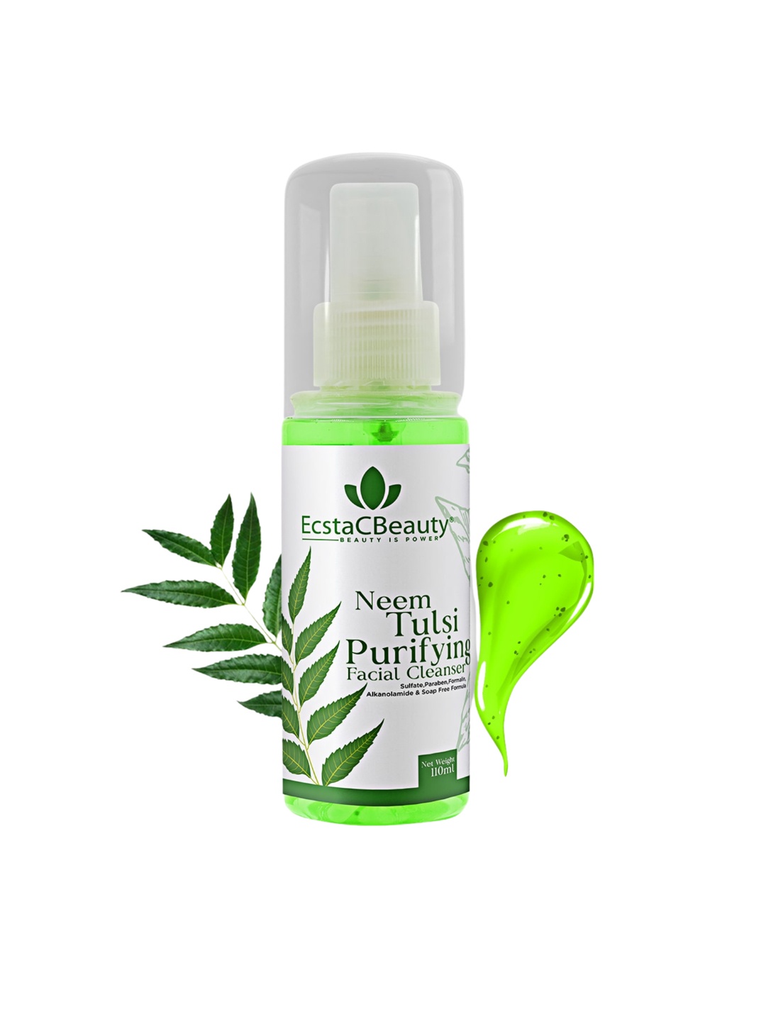 

EcstaCBeauty Neem Tulsi Purifying Facial Cleanser -110 ml, Lime green