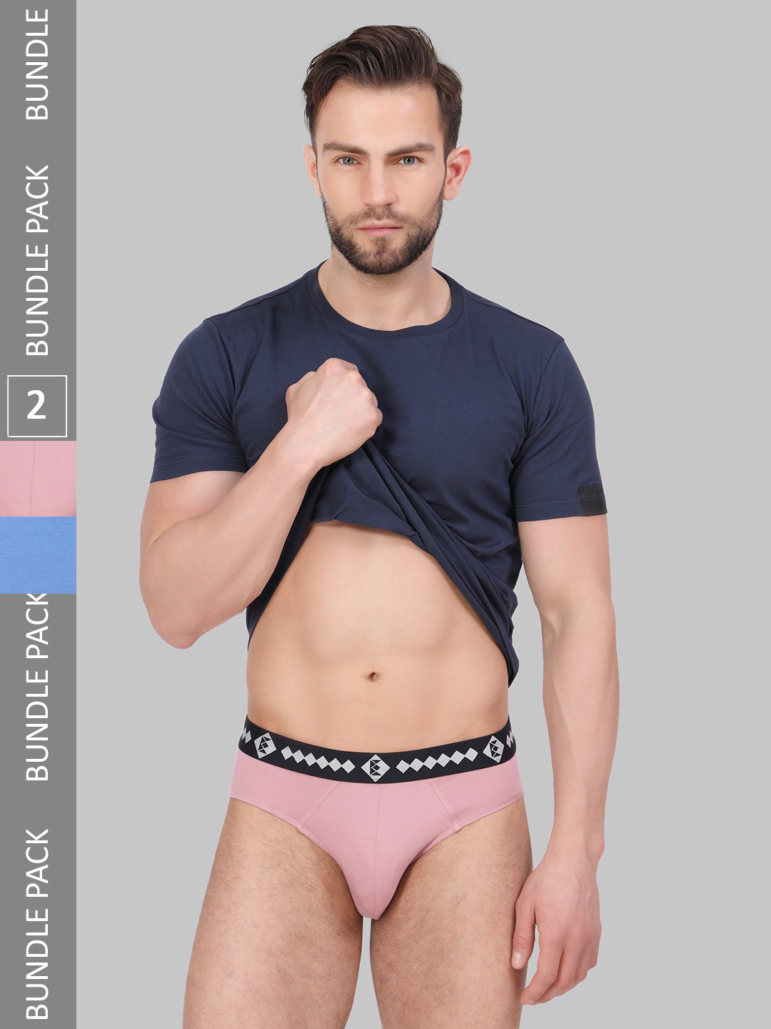 

FINIVO FASHION Pack Of 2 Modal Basic Briefs BDBR_COMBO_PINK-SKY_M, Blue