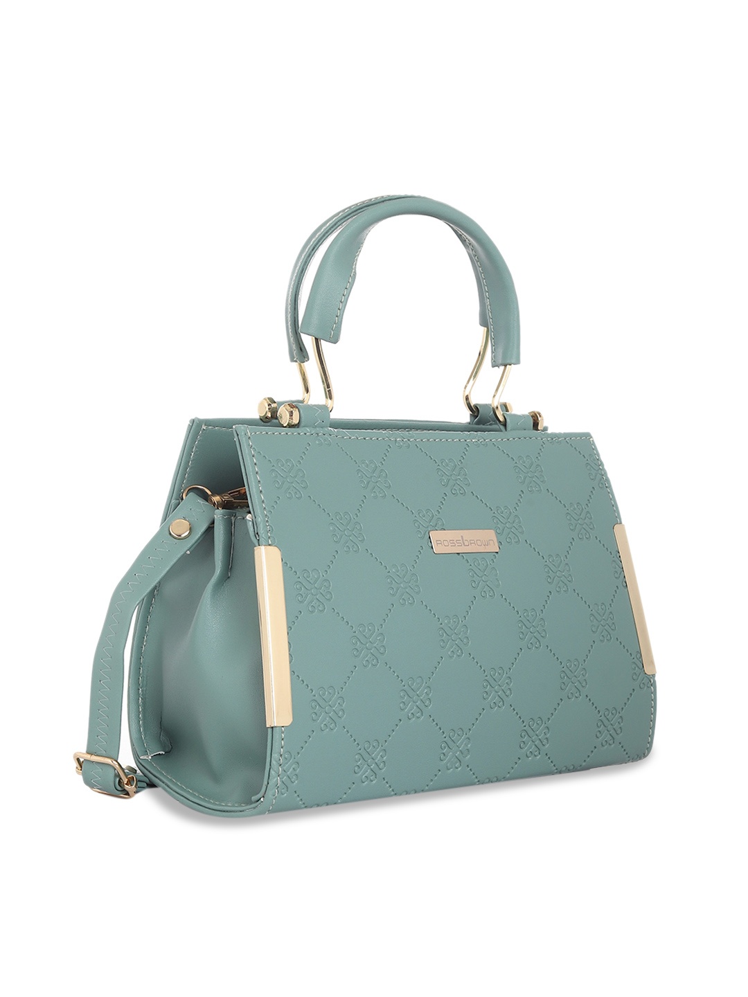 

ROSS BROWN PU Structured Quilted Handheld Bag, Green