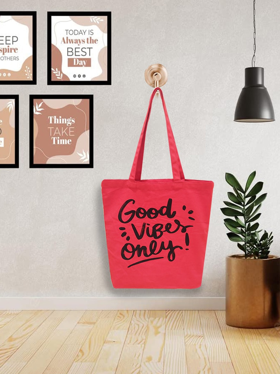 

earthbags Pack Of 2 Typography Printed Shopper Tote Bag, Blue