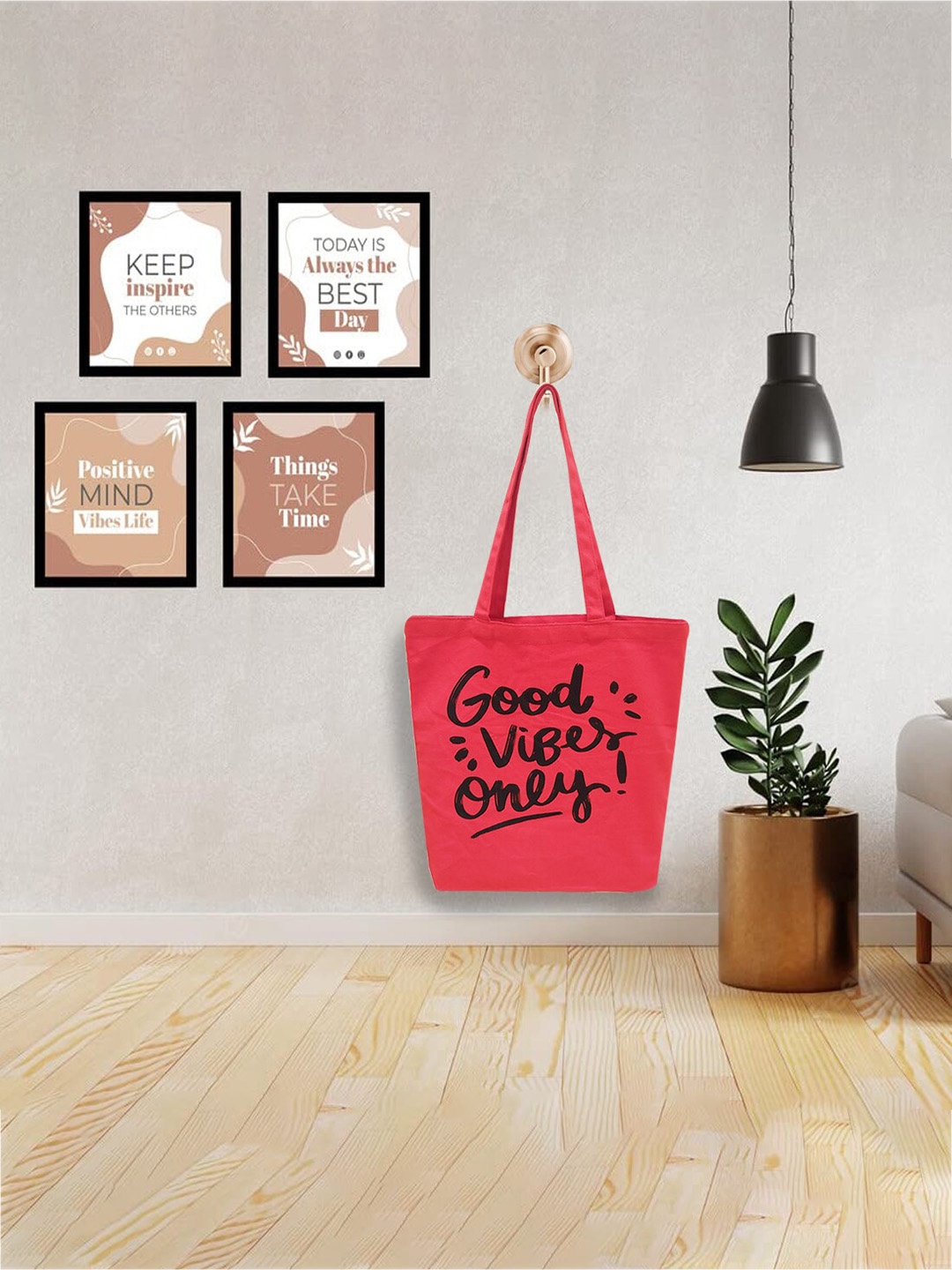 

earthbags Pack Of 2 Printed Canvas Shopper Tote Bag, Grey