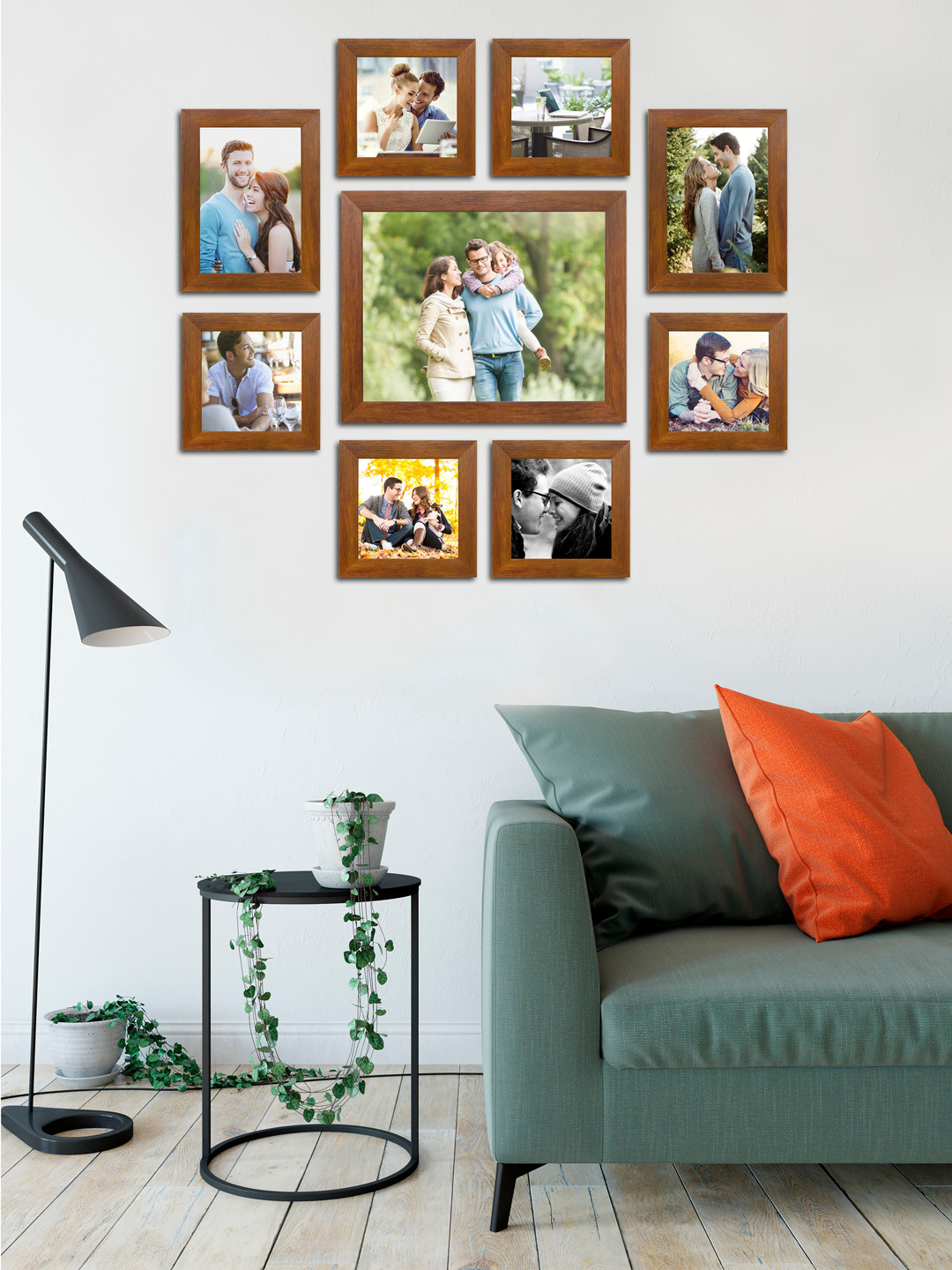 

Art Street Black Set of 9 Wall Photo Frames, Brown