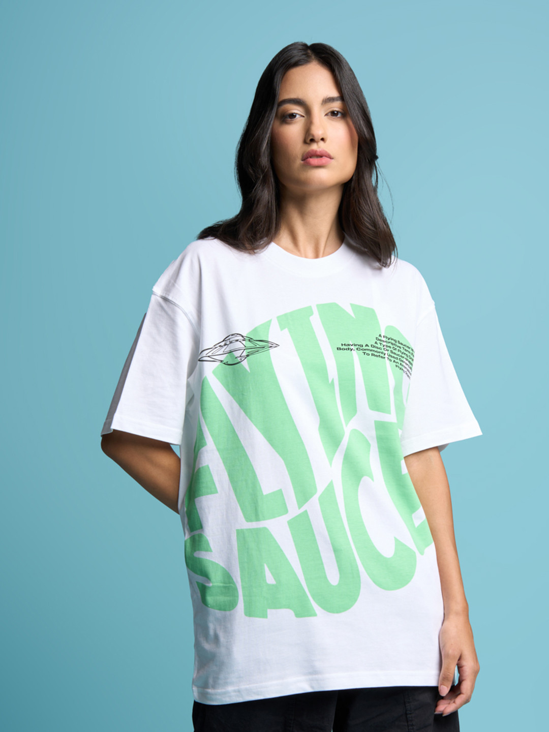 

Bonkers Corner Typography Printed Oversized Cotton T-Shirt, White