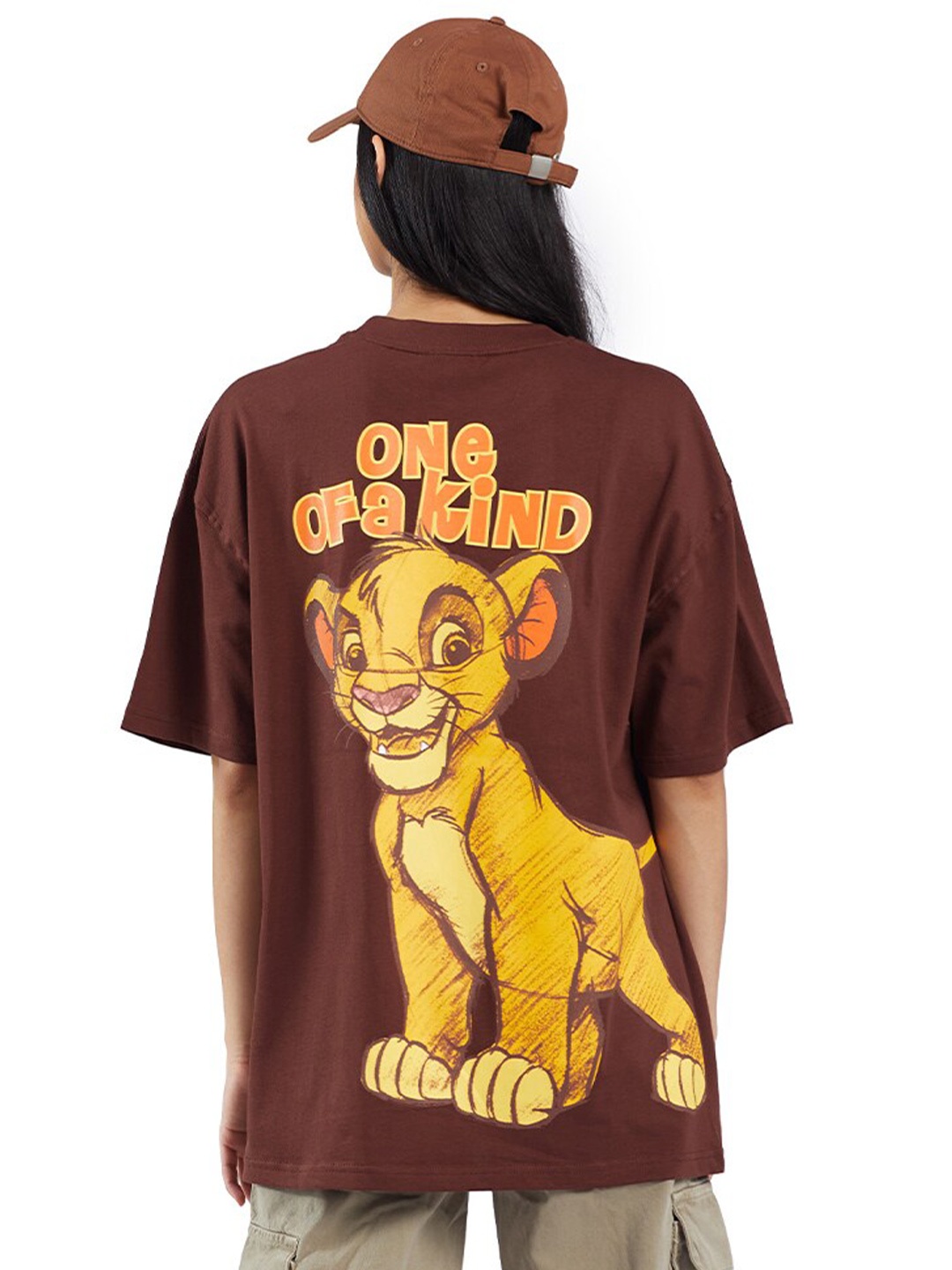 

Bonkers Corner Brown Simba Printed Oversized Cotton T-shirt