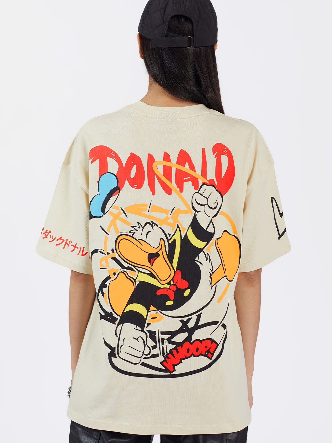 

Bonkers Corner Off White Donald Duck Printed Oversized Cotton T-shirt