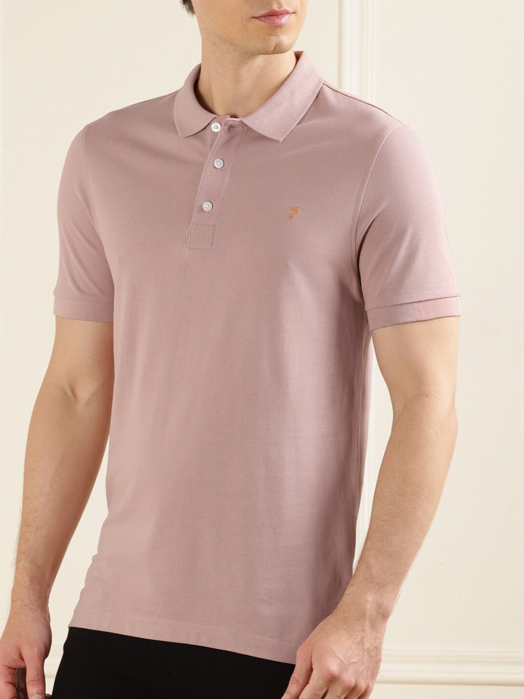 

Farah Polo Collar Cotton T-Shirt, Mauve