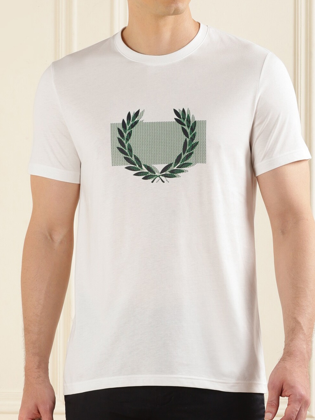 

Fred Perry Graphic Printed Regular Fit Cotton T-shirt, White