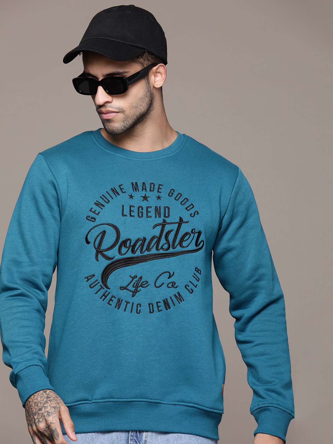 

The Roadster Lifestyle Co. Fleece Printed Sweatshirt, Teal