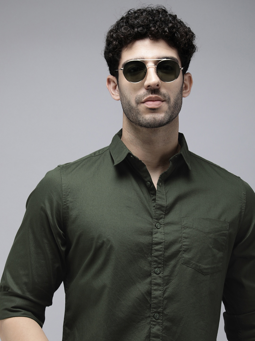 

Roadster Men Opaque Casual Shirt, Green