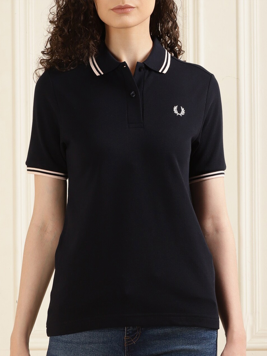 

Fred Perry Polo Collar Cotton T-shirt, Navy blue