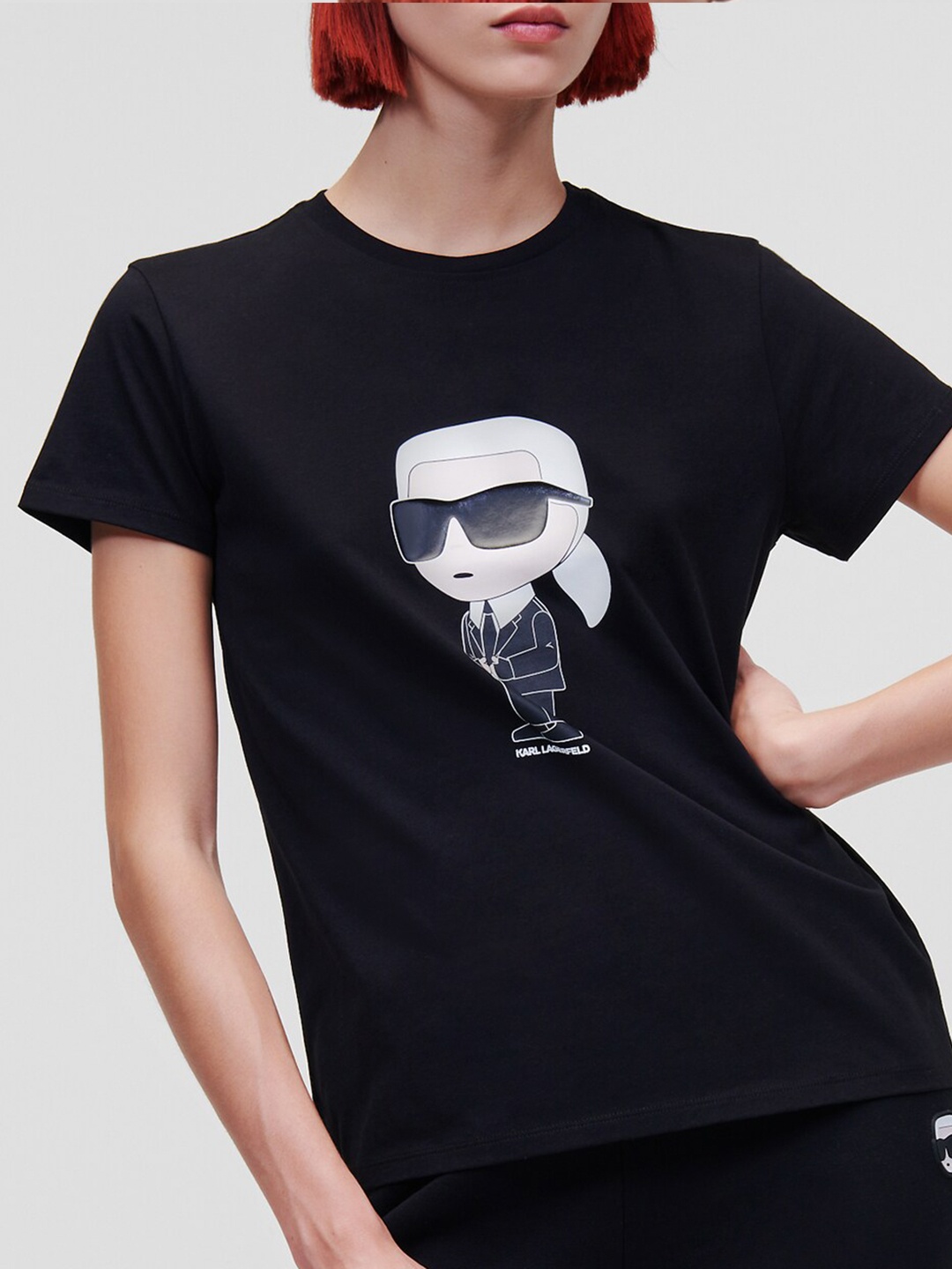 

Karl Lagerfeld Graphic Printed Cotton T-shirt, Black