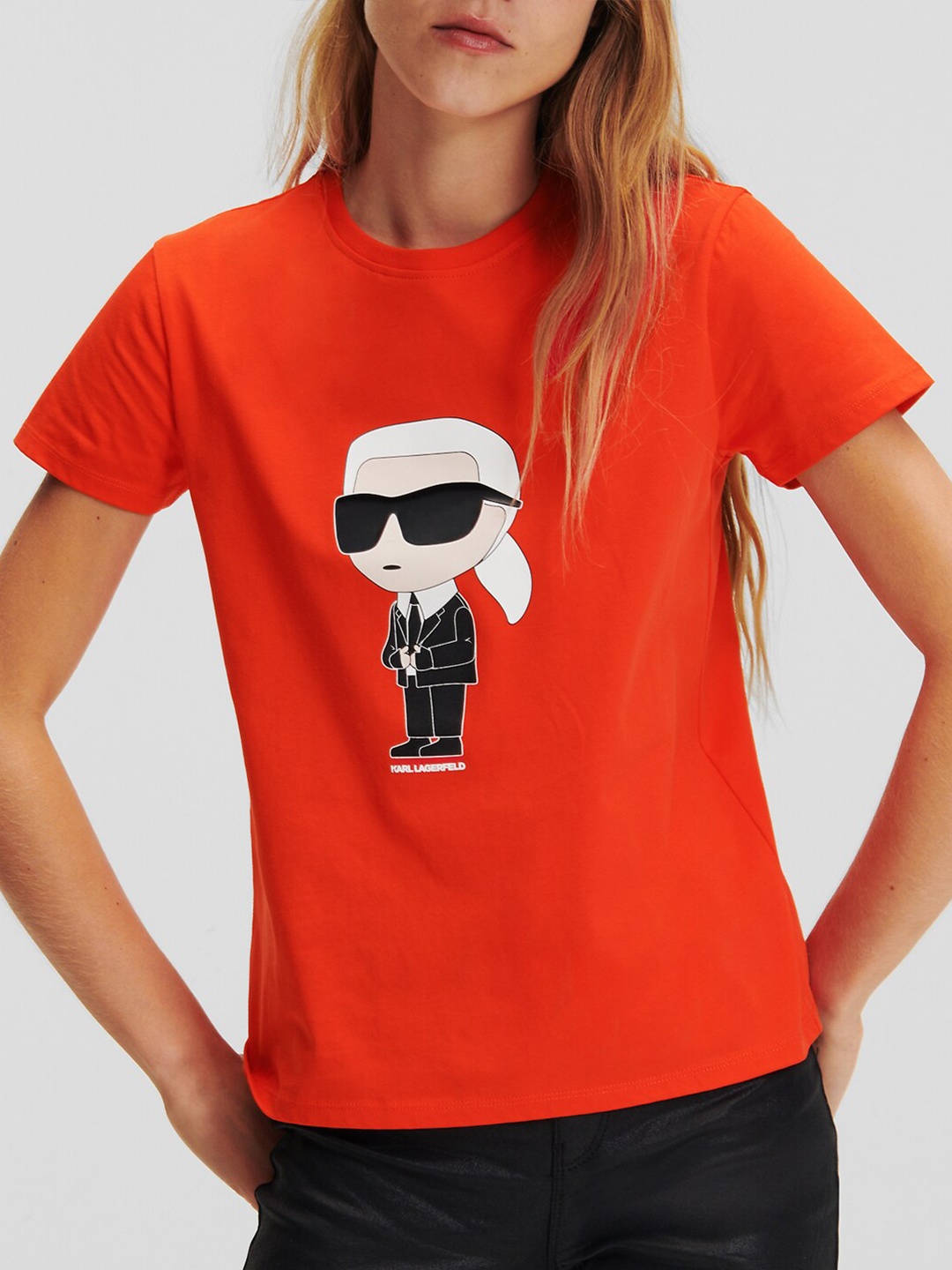 

Karl Lagerfeld Graphic Printed Cotton T-shirt, Red