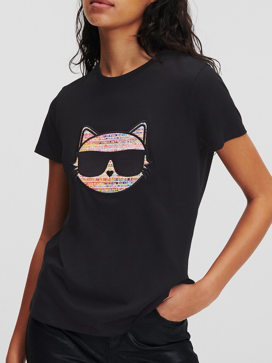 

Karl Lagerfeld Graphic Printed Cotton T-shirt, Black