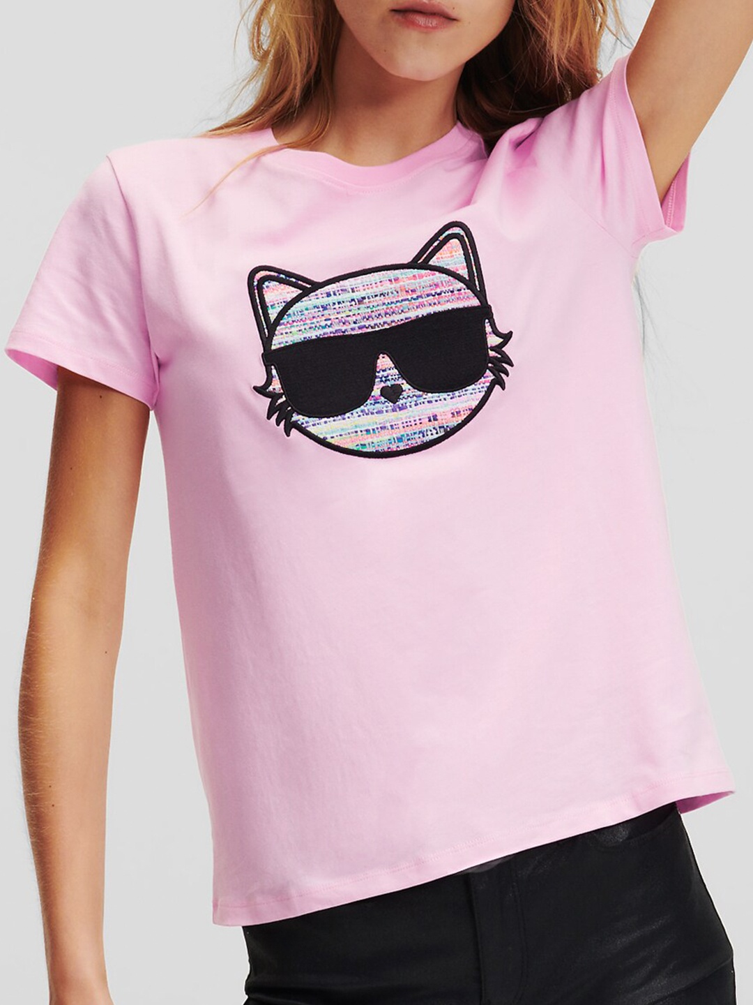 

Karl Lagerfeld Graphic Printed Cotton T-shirt, Purple