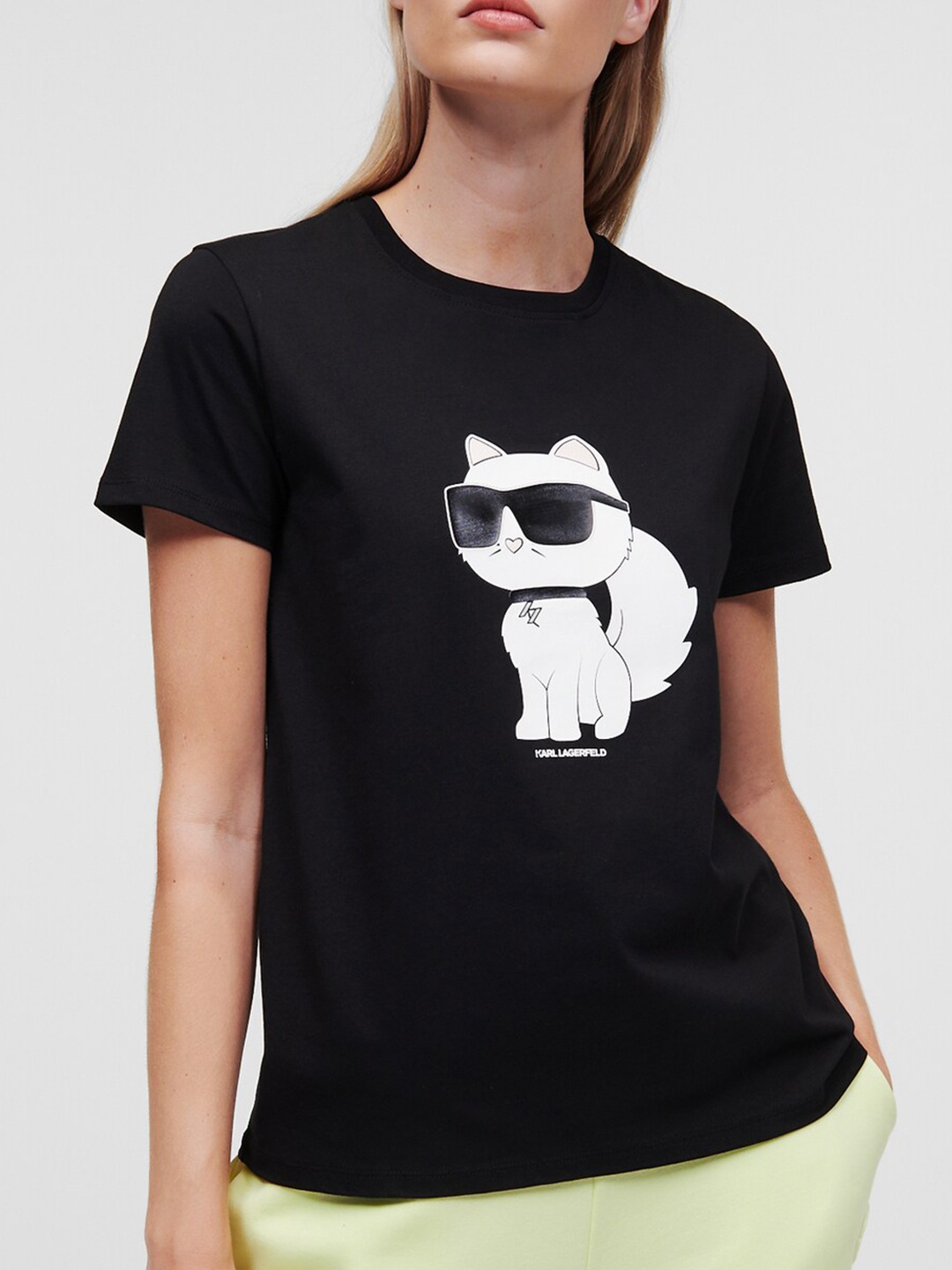 

Karl Lagerfeld Graphic Printed Cotton T-shirt, Black