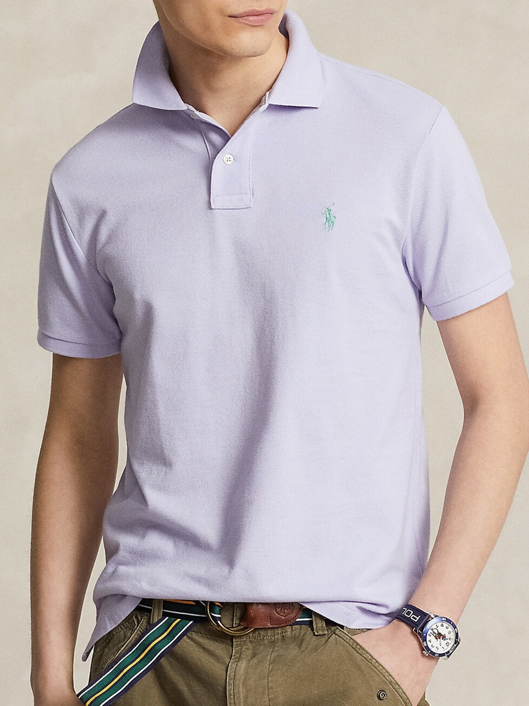 

Polo Ralph Lauren Polo Collar Cotton T-Shirt, Purple