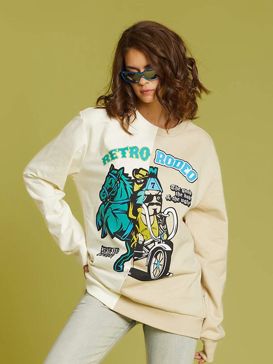 

Bonkers Corner Graphic Printed Cotton Sweatshirt, Cream