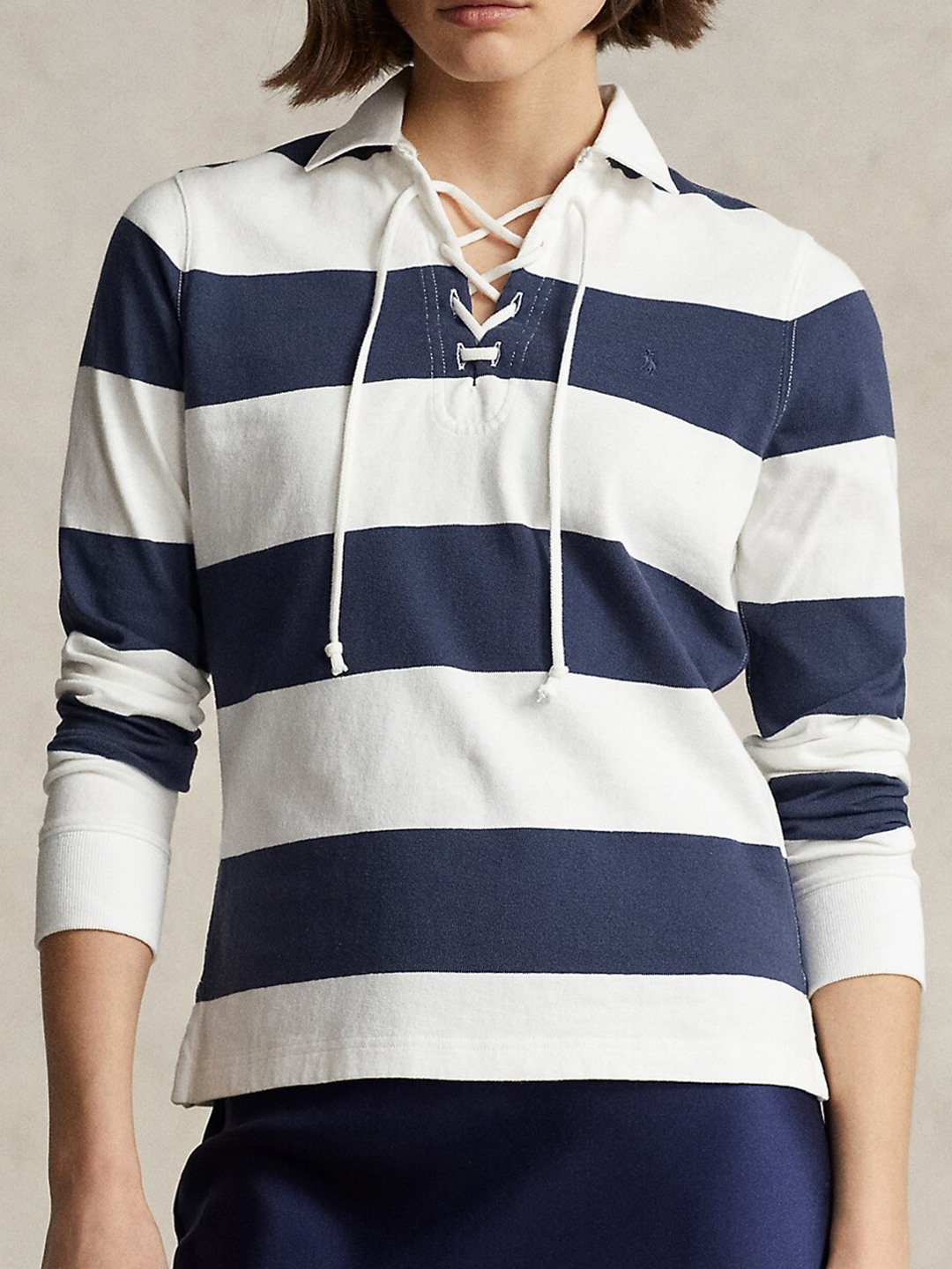 

Polo Ralph Lauren Striped Polo Collar Cotton Regular Fit T-shirt, White