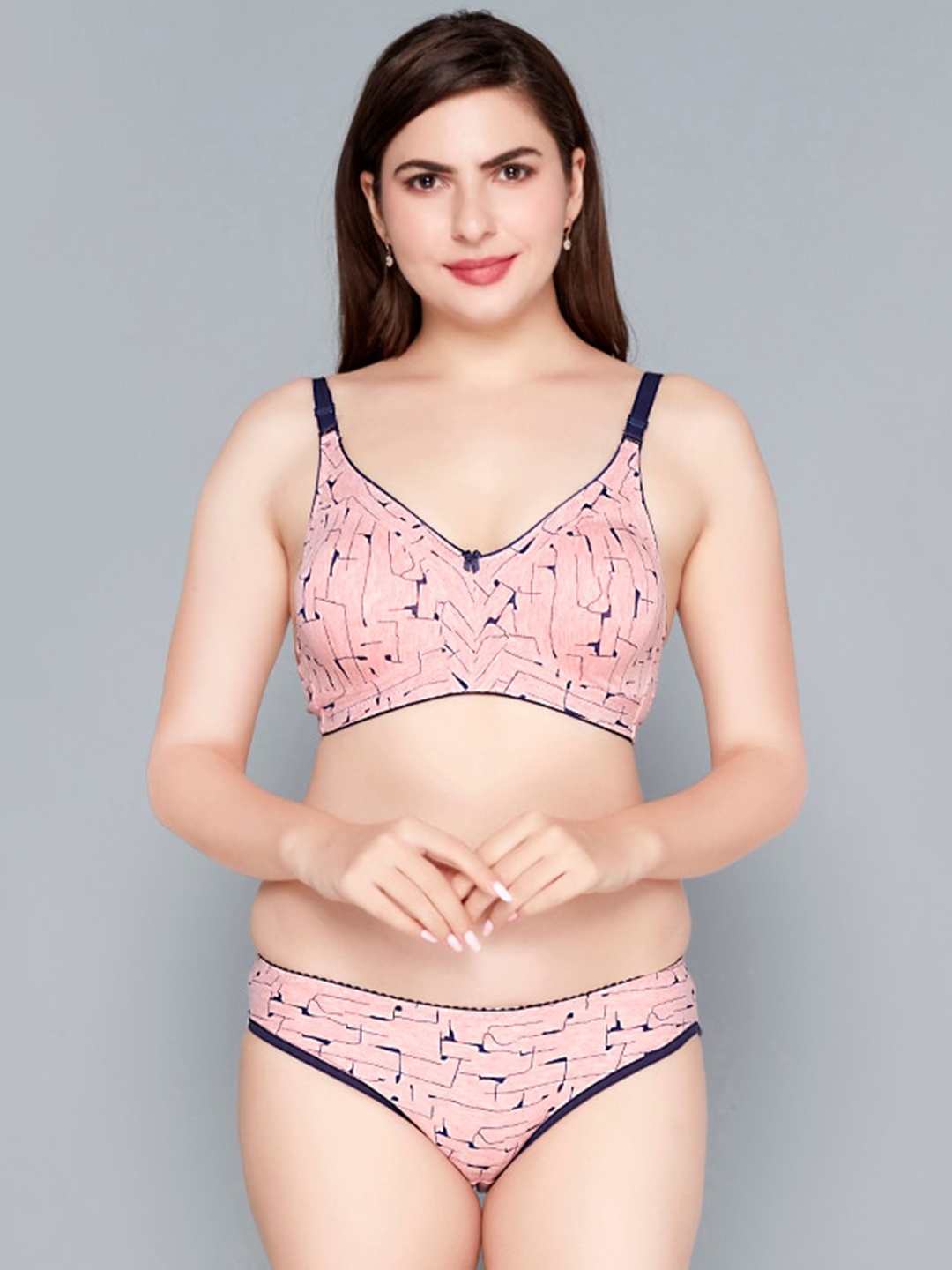 

Lady Love Printed Lingerie Set, Pink