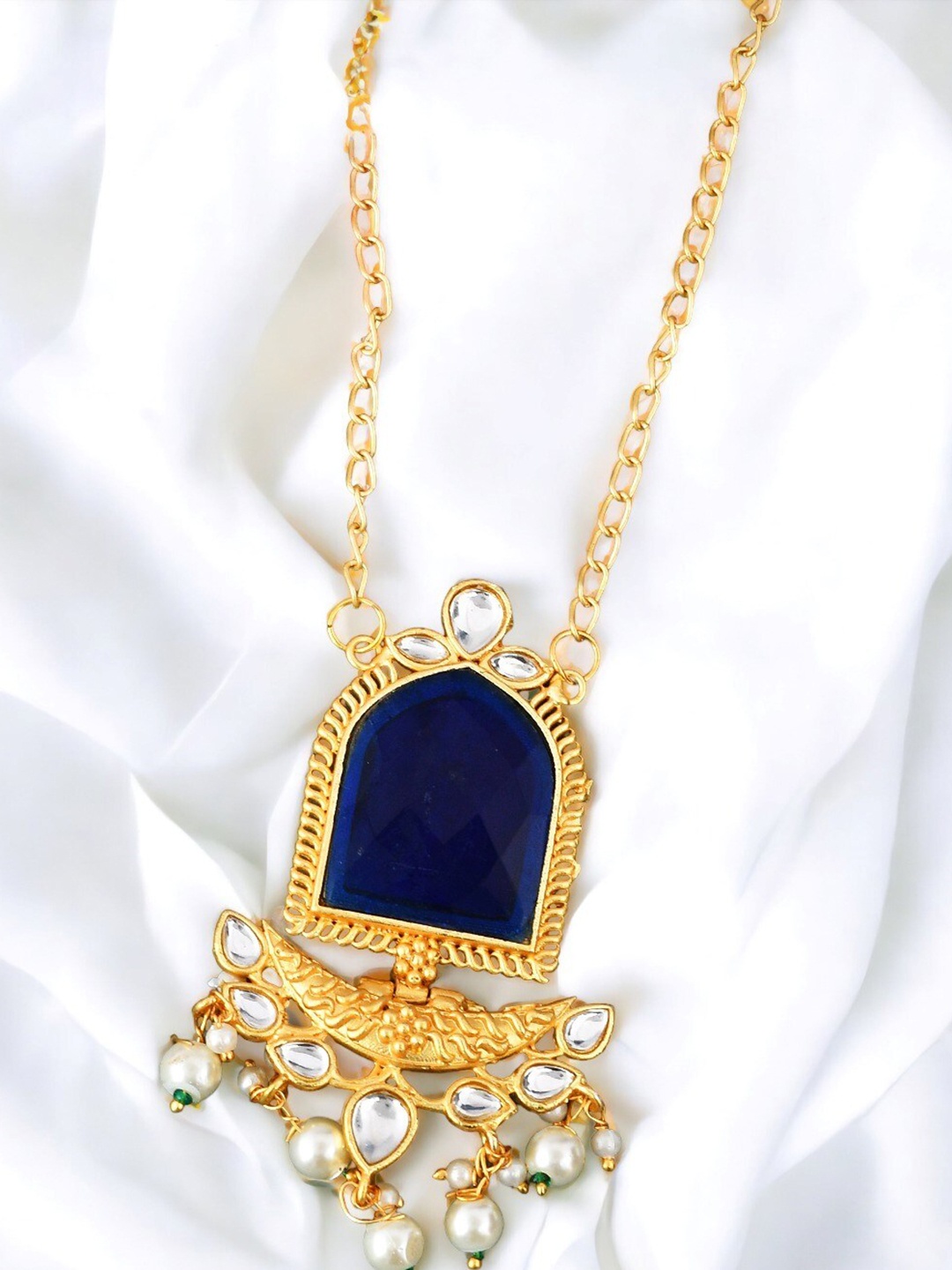 

Silvermerc Designs Gold-Plated Kundan Studded Necklace, Blue