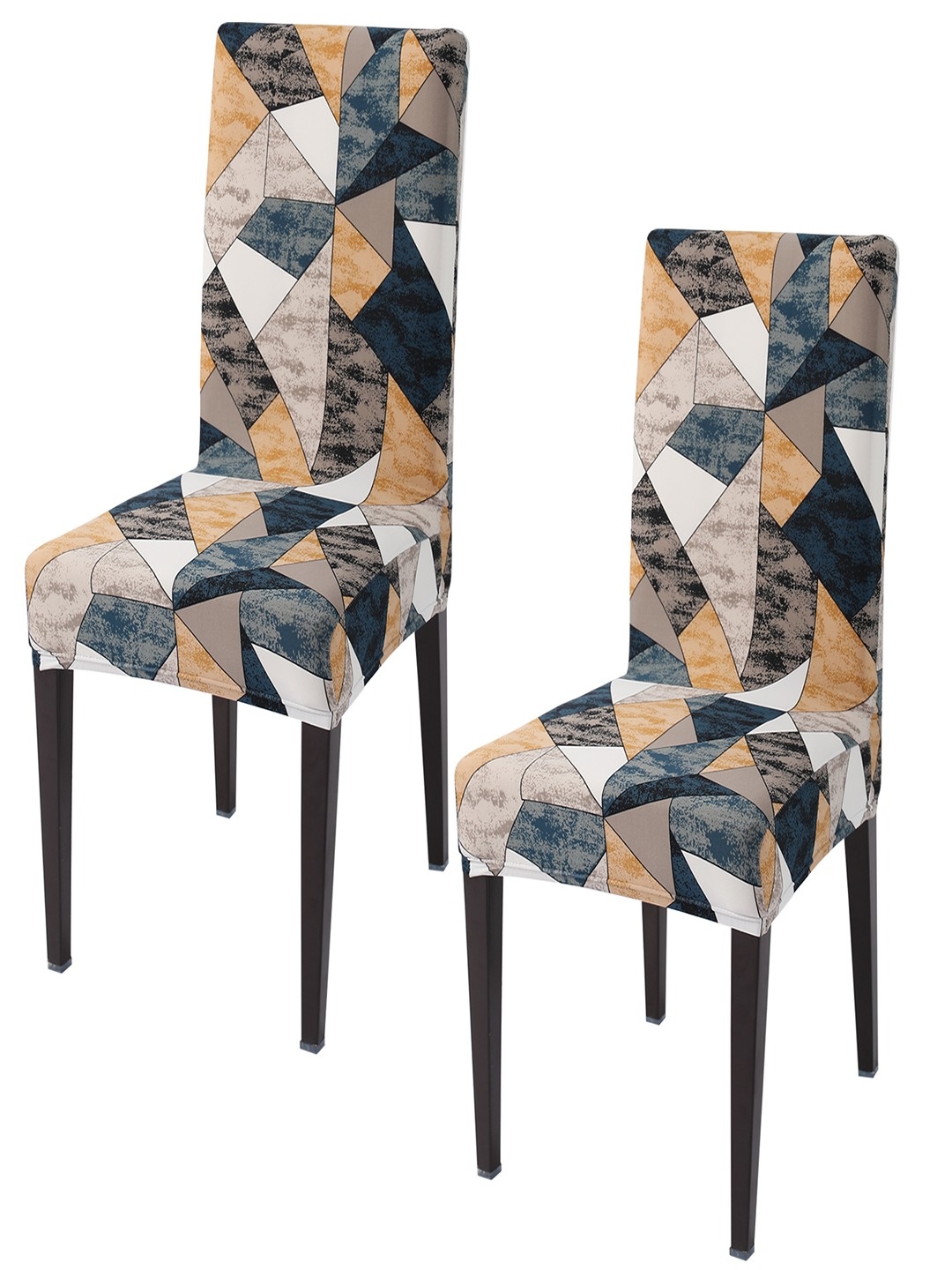 

HOKIPO Grey & Black 2 Pieces Printed Stretchable Chair Covers