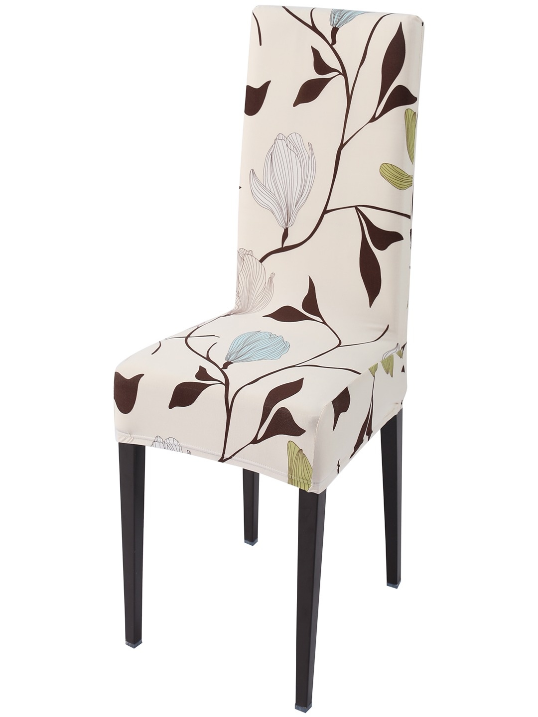 

HOKIPO Beige & Brown Printed Stretchable Chair Cover