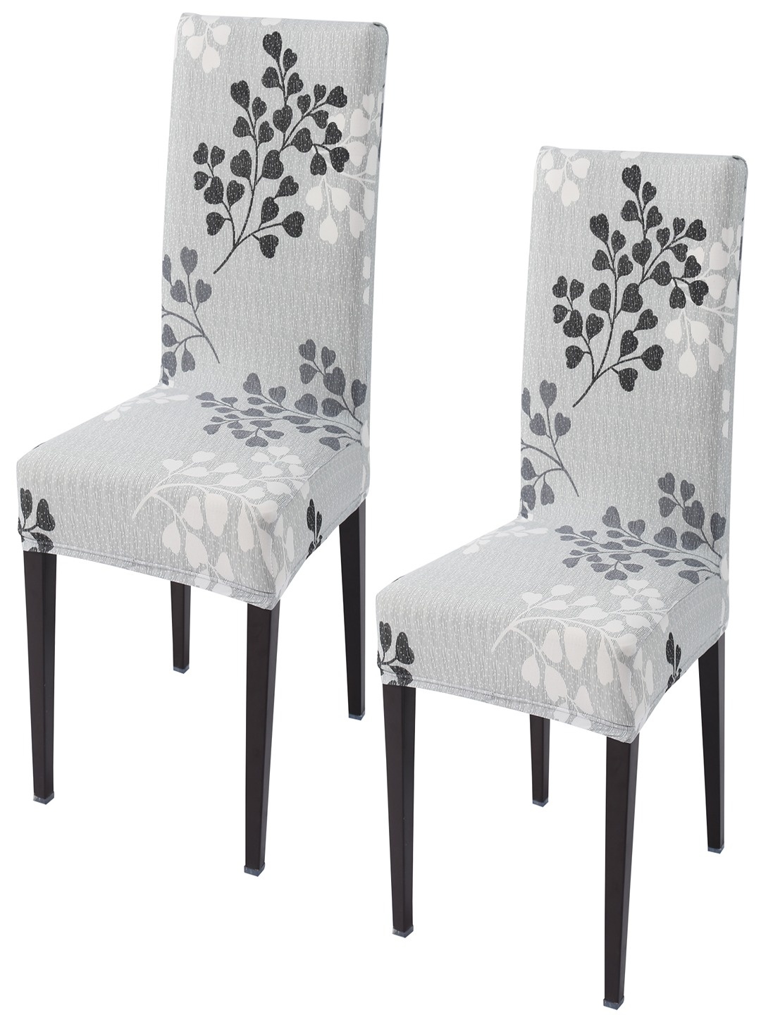 

HOKIPO Grey 2 Pieces Printed Stretchable Chair Covers