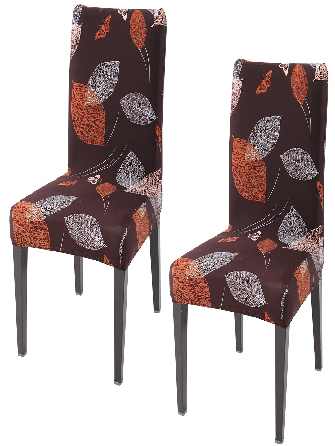 

HOKIPO Brown 2 Pieces Printed Stretchable Chair Covers