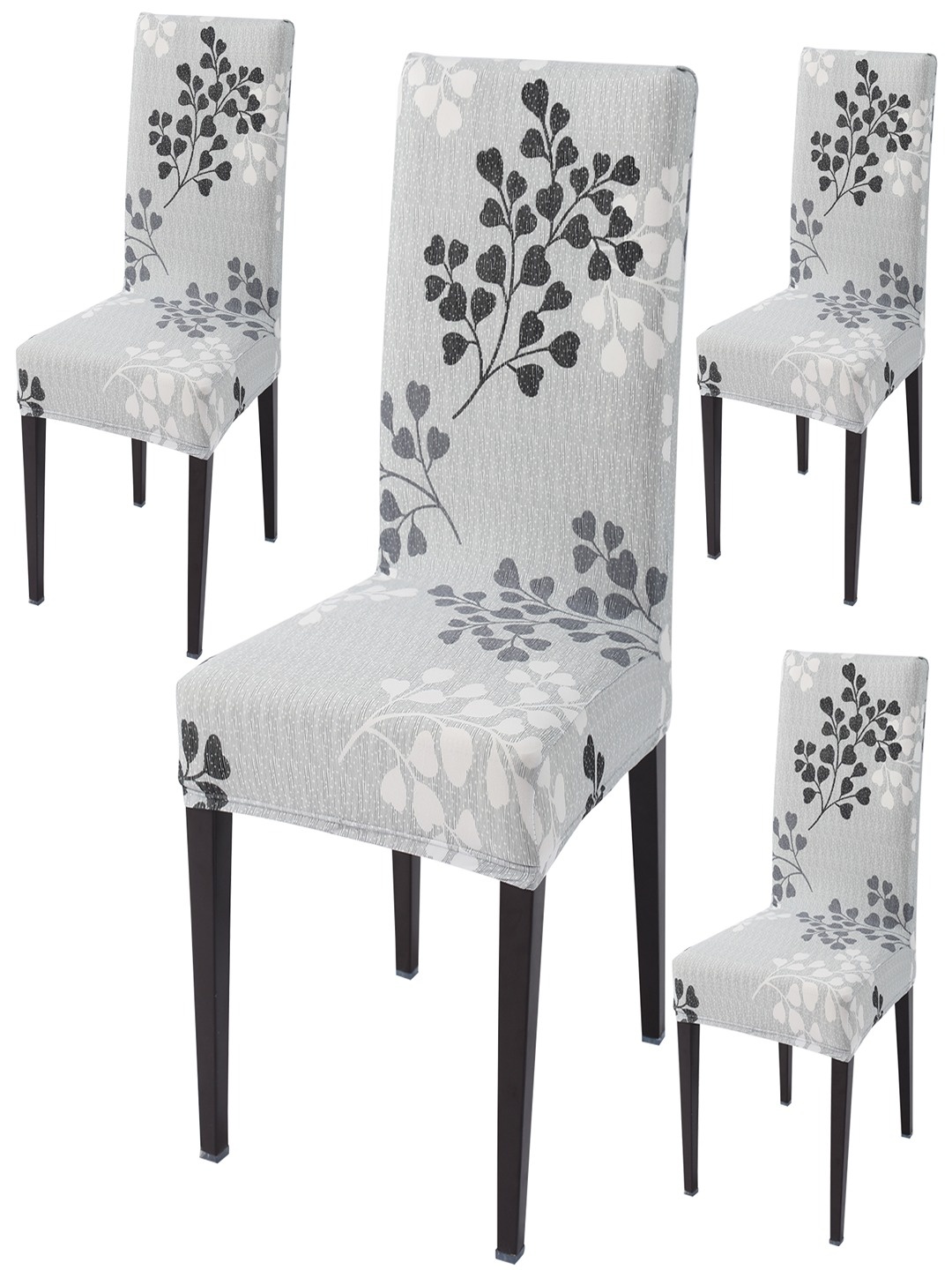 

HOKIPO 4 Pieces Grey Printed Stretchable Chair Covers