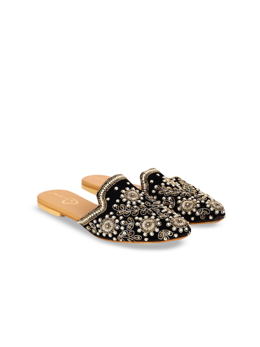 

The Desi Dulhan Embellished Ethnic Mules, Black