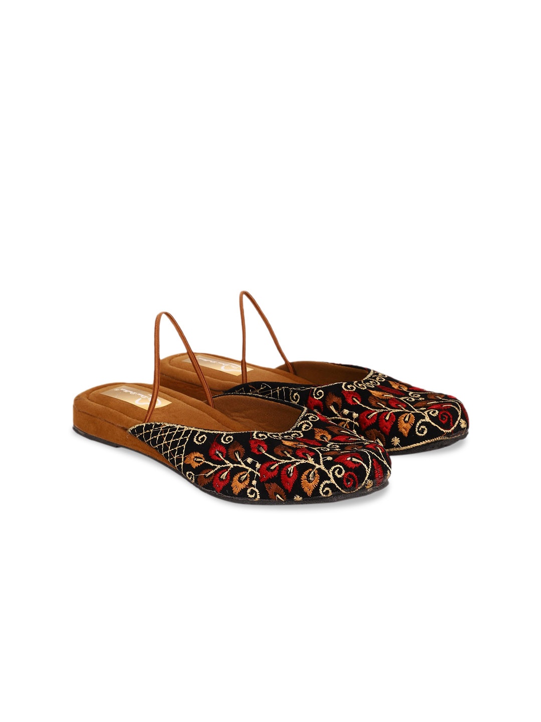 

The Desi Dulhan Embroidered Ethnic Mules, Black