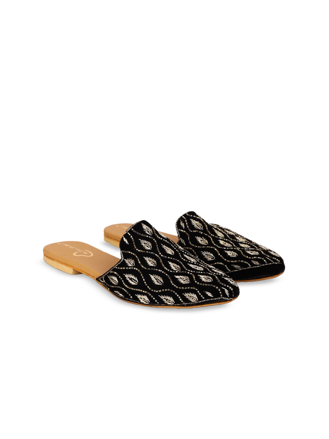 

The Desi Dulhan Embellished Ethnic Mules, Black