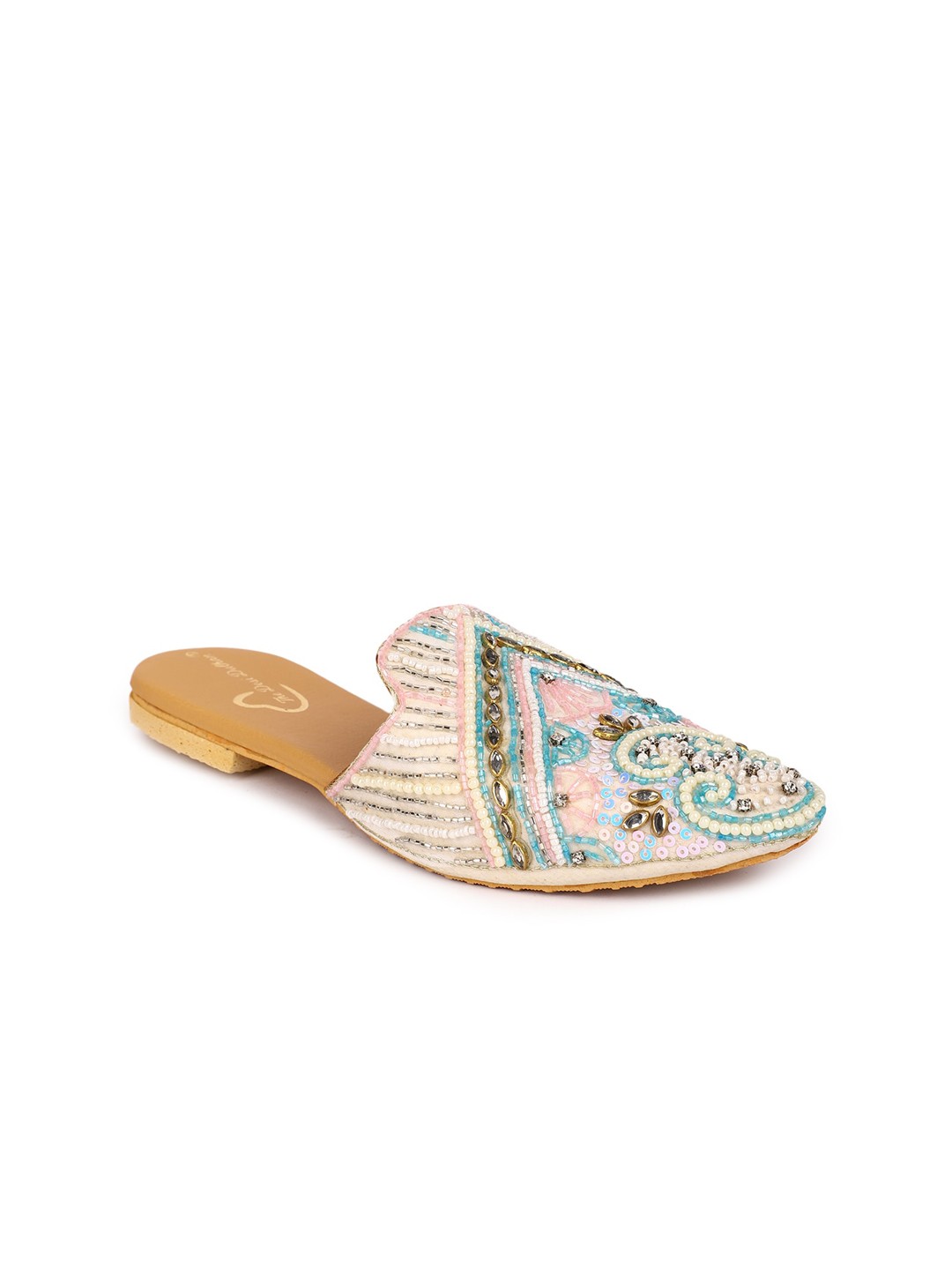 

The Desi Dulhan Embellished Ethnic Mules, White