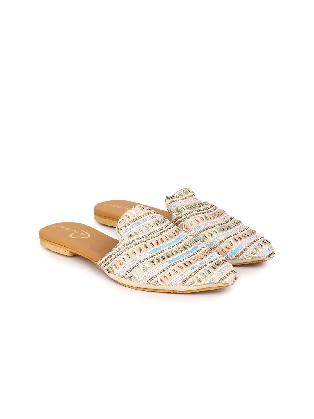 

The Desi Dulhan Embellished Ethnic Mules, White