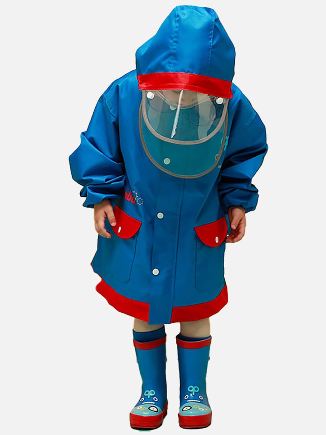 

Little Surprise Box LLP Kids Printed Rain Jacket With Backpack Carrying Space, Blue