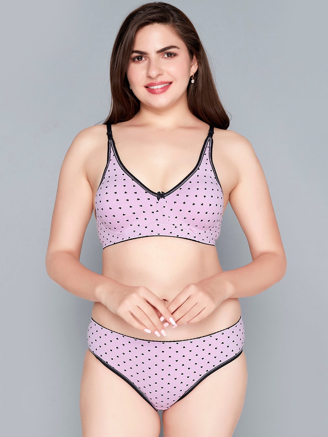 

Lady Love Printed Lingerie Set, Violet